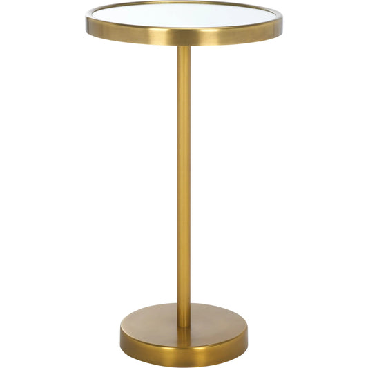 Hawkins Side Table by HedgeApple Essentials in gold, mirror. Made from iron, glass in a modern style.
