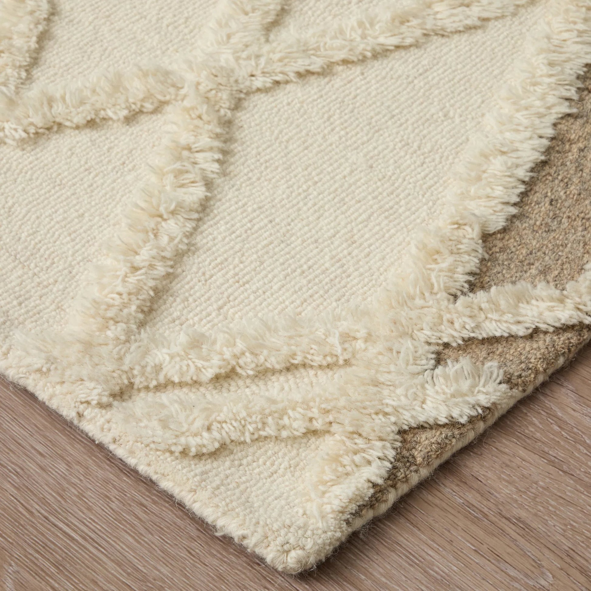 Anica Transitional Geometric Rug - 8008F by Feizy in ivory, taupe, brown. Made from wool in a unique style.