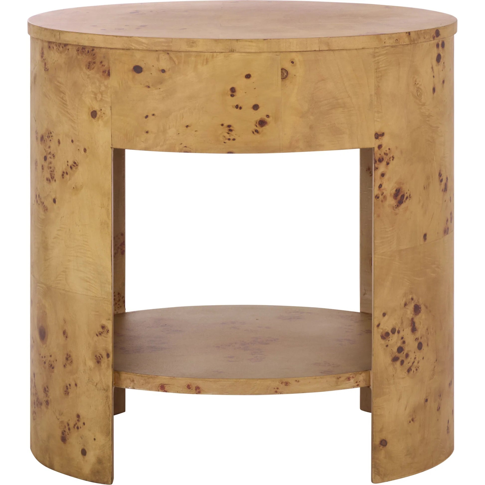 Bailey 1 Drawer 1 Shelf Accent Table by HedgeApple Essentials in natural. Made from wood, mdf, veneer, burlwood in a transitional style.