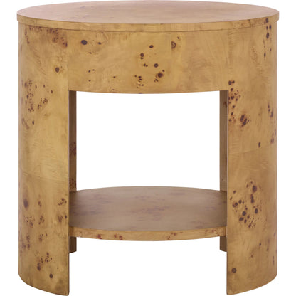 Bailey 1 Drawer 1 Shelf Accent Table by HedgeApple Essentials in natural. Made from wood, mdf, veneer, burlwood in a transitional style.