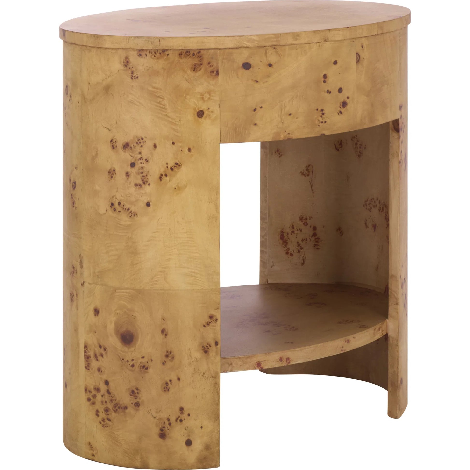 Bailey 1 Drawer 1 Shelf Accent Table by HedgeApple Essentials in natural. Made from wood, mdf, veneer, burlwood in a transitional style.
