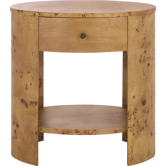 001 SI-2453756 | Primary Silo | Bailey 1 Drawer 1 Shelf Accent Table by HedgeApple Essentials in natural. Made from wood, mdf, veneer, burlwood in a transitional style.