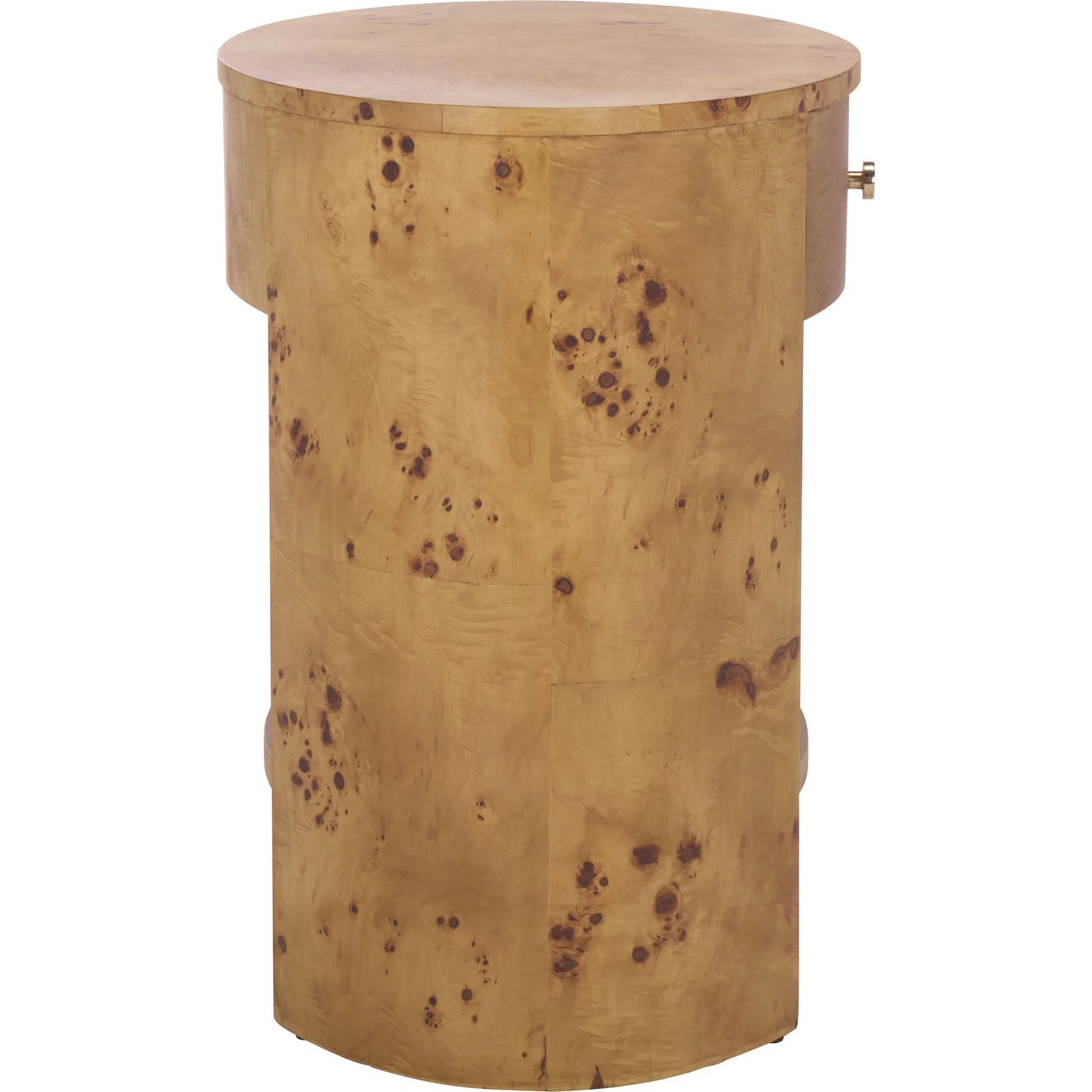 Bailey 1 Drawer 1 Shelf Accent Table by HedgeApple Essentials in natural. Made from wood, mdf, veneer, burlwood in a transitional style.