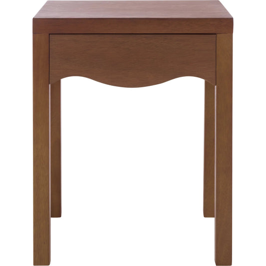 Utuado 1 Drawer Accent Table by HedgeApple Essentials in dark oak. Made from bayur wood, mdf, veneer in a transitional style.