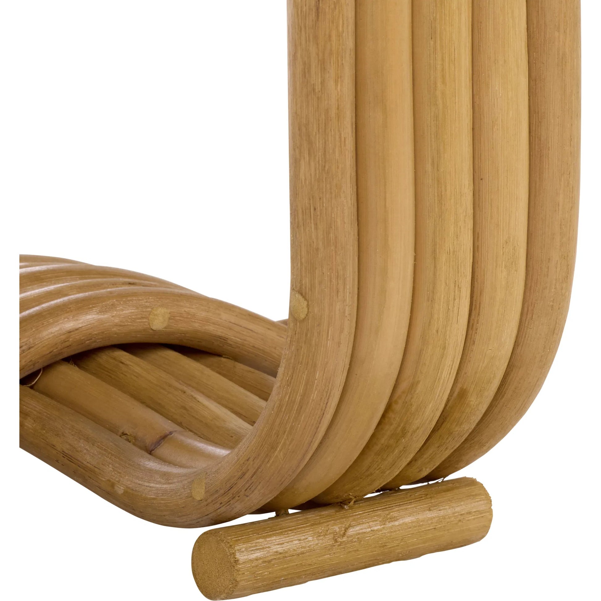 Alma Round Accent Table by HedgeApple Essentials in natural. Made from semisanded rattan in a unique style.