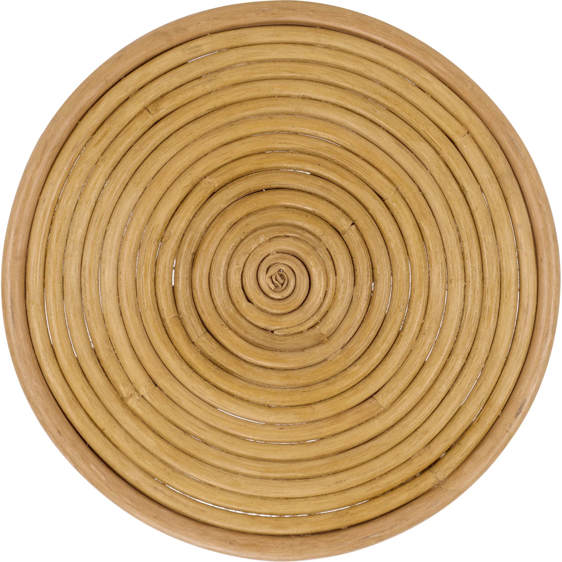 Alma Round Accent Table by HedgeApple Essentials in natural. Made from semisanded rattan in a unique style.