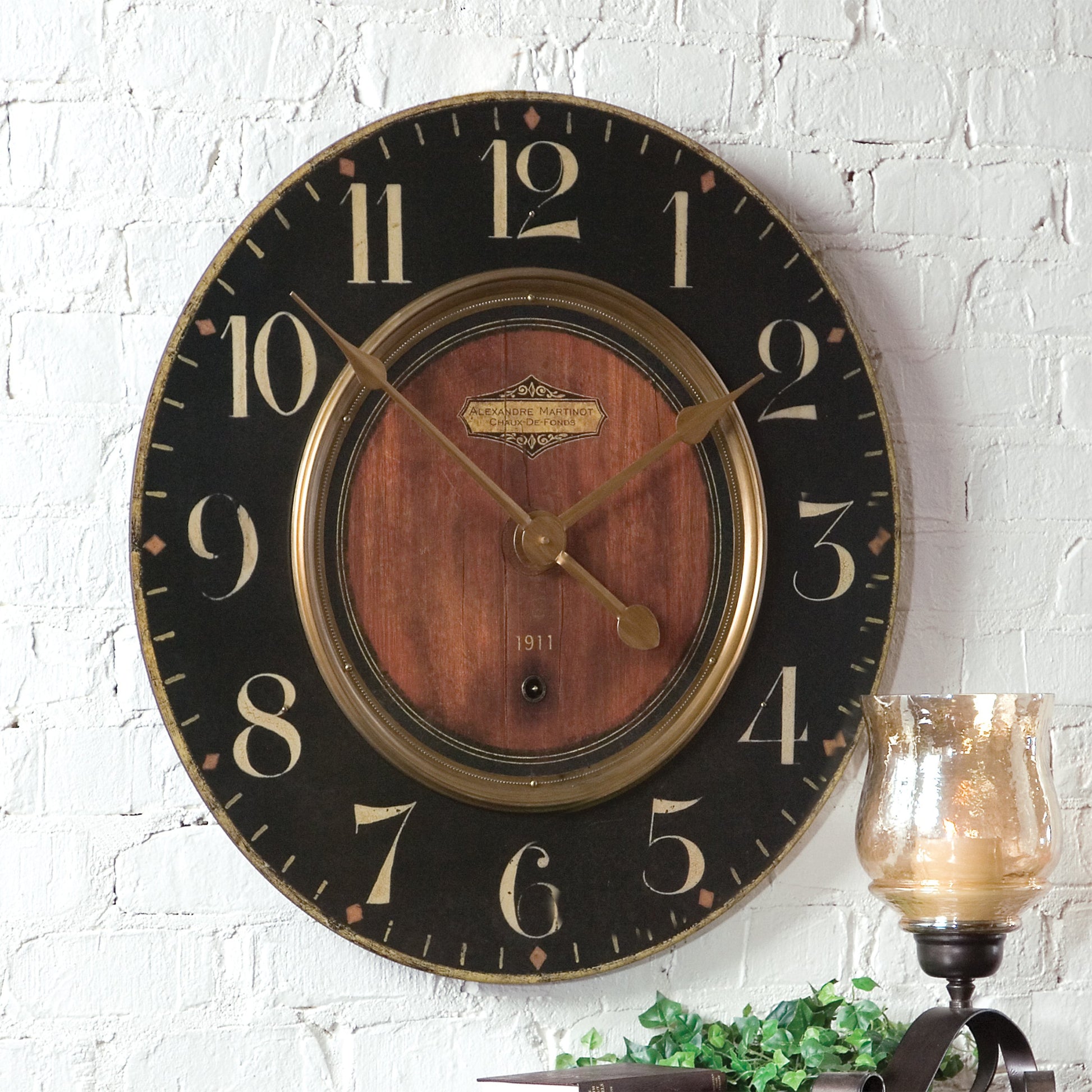 Alexandre Martinot Clock by Uttermost. Made from mdf, brass in a traditional style.