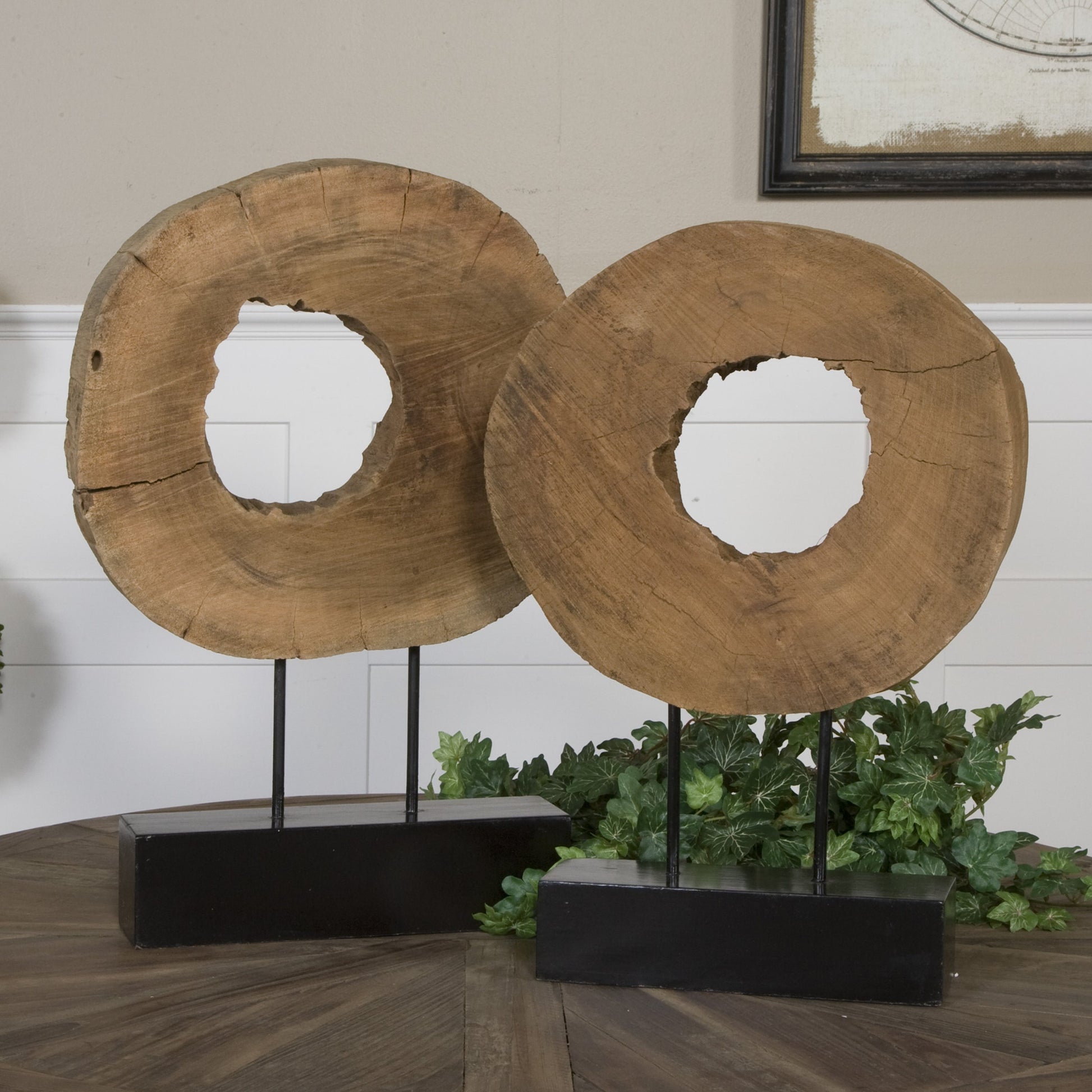 Ashlea Wooden Sculptures (Set of 2) by Uttermost. Made from mango wood, iron in a cottage & farmhouse style.
