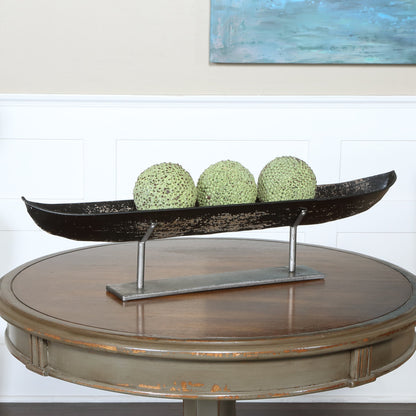 River Boat Sculpture by Uttermost. Made from metal in a coastal style.