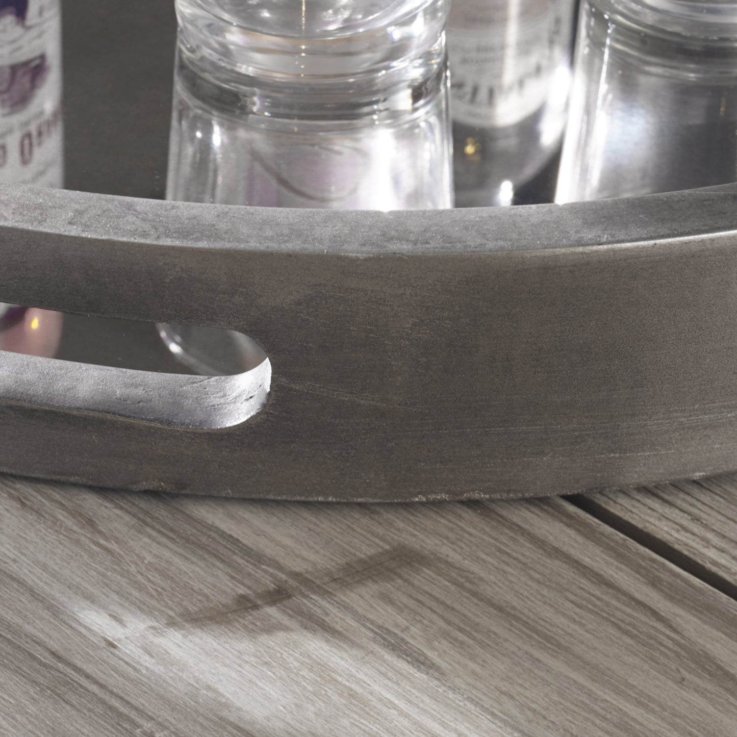 005 S-252491 | Lifestyle | Bechet Tray by Uttermost in silver. Made from mdf in a modern style.