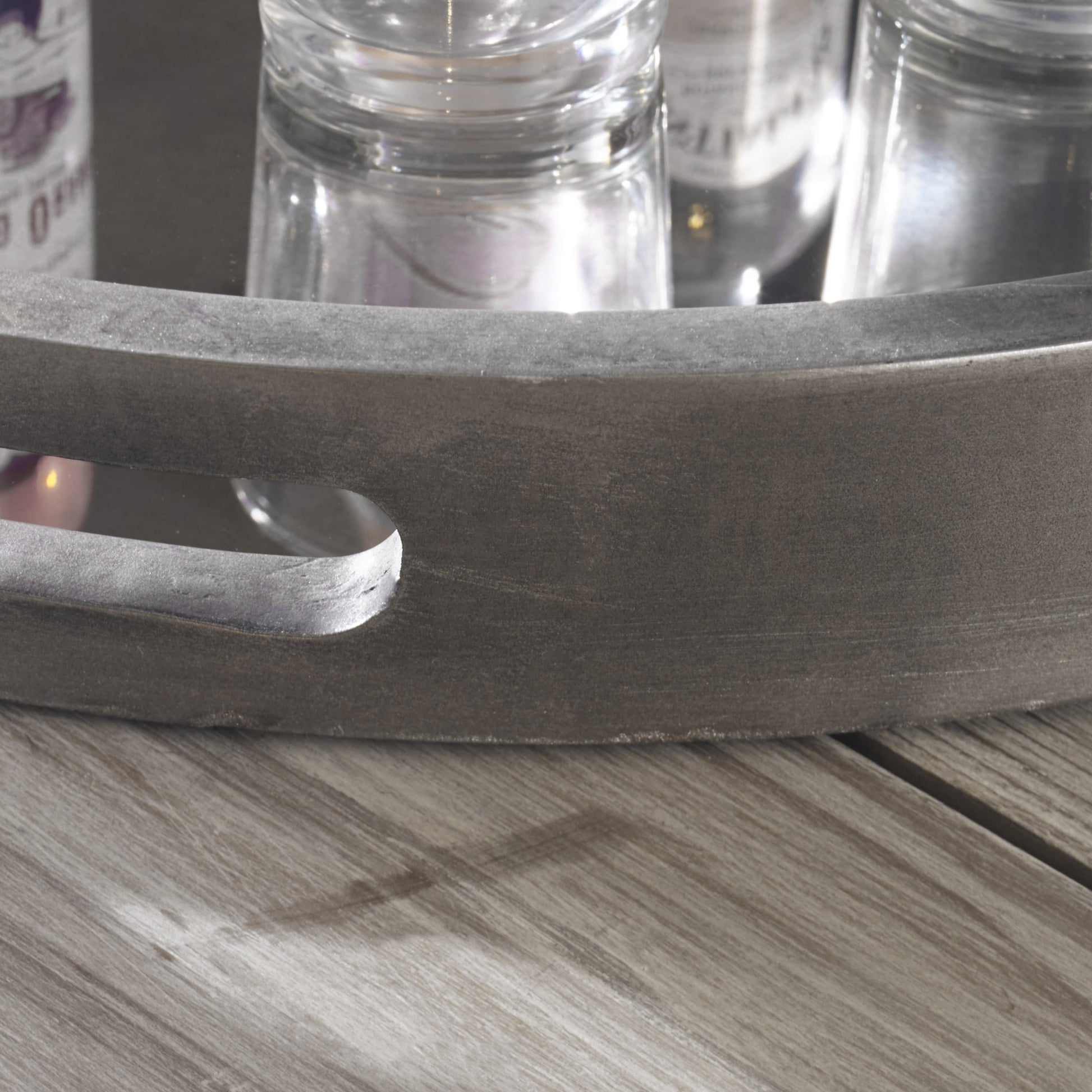 Bechet Tray by Uttermost in silver. Made from mdf in a modern style.