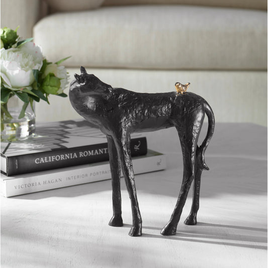 Hello Friend Horse Sculpture by Uttermost. Made from iron in a modern style.