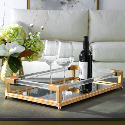 Balkan Mirrored Tray by Uttermost. Made from metal, acrylic, mdf in a modern style.