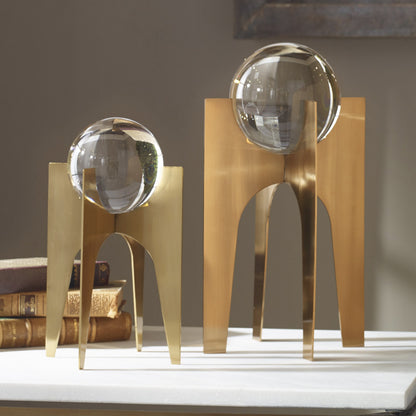 Ellianna Crystal Spheres (Set of 2) by Uttermost. Made from glass, stainless steel in a modern style.