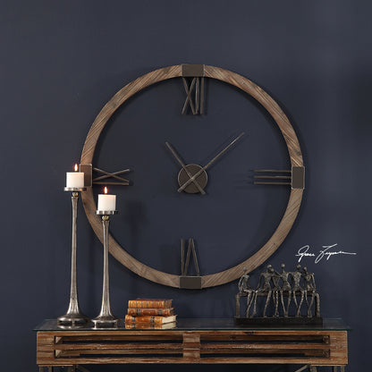 Marcelo Modern Wall Clock by Uttermost. Made from fir, iron in a modern style.