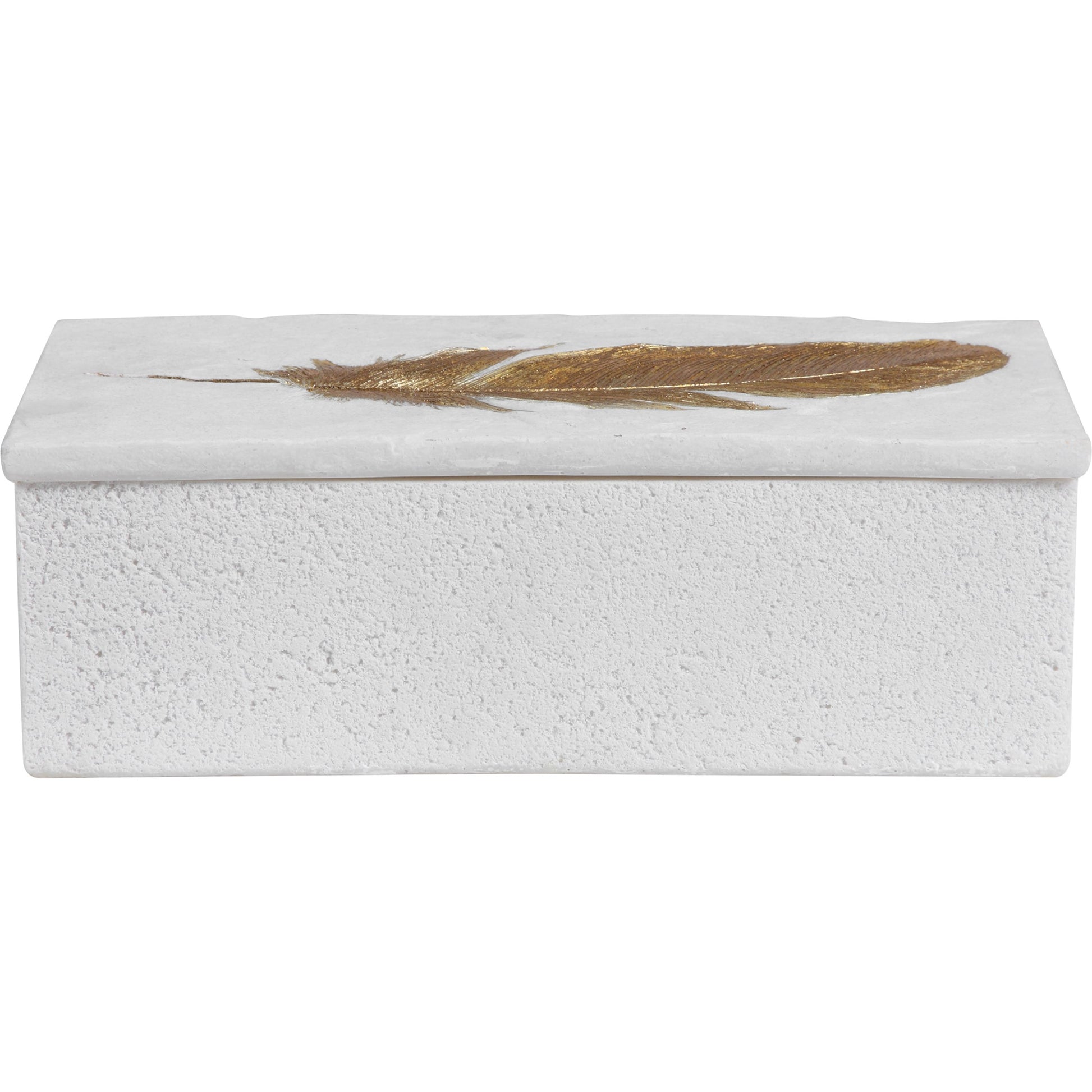 Nephele Stone Box by Uttermost in white. Made from polyresin in a transitional style.