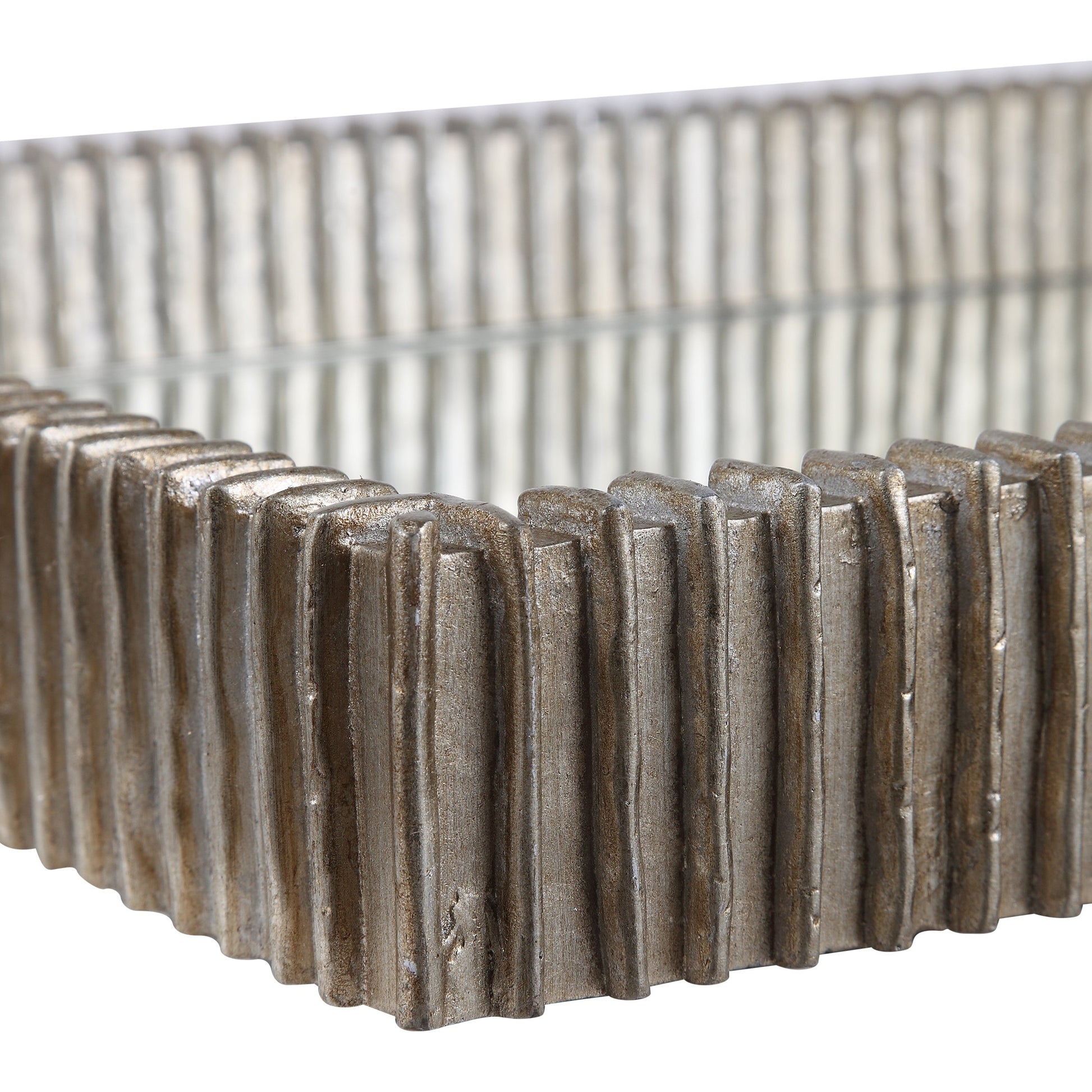 Talmage Mirrored Tray by Uttermost in silver. Made from polyresin, mirror, mdf in a modern style.