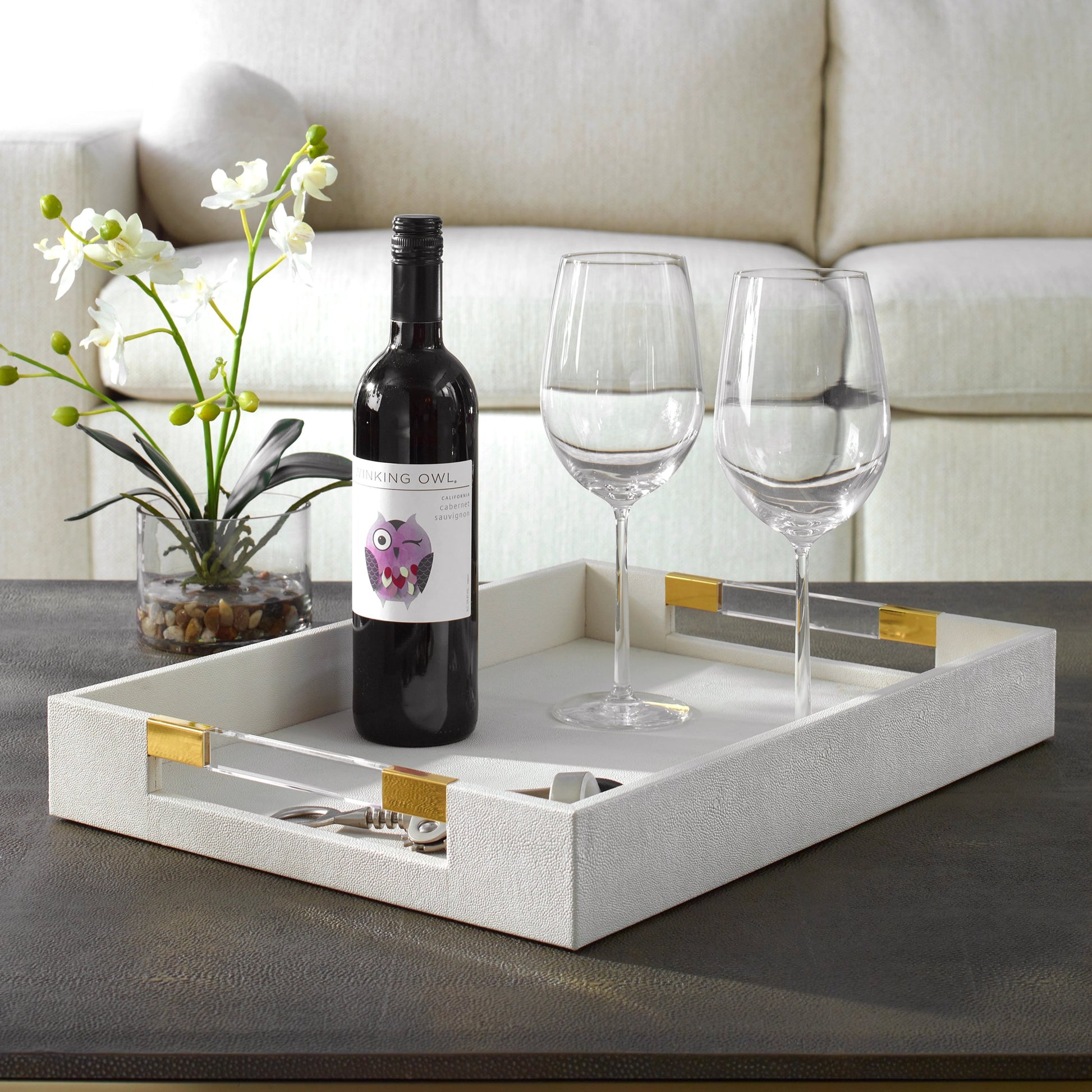 Wessex Shagreen Tray by Uttermost. Made from unique in a modern style.