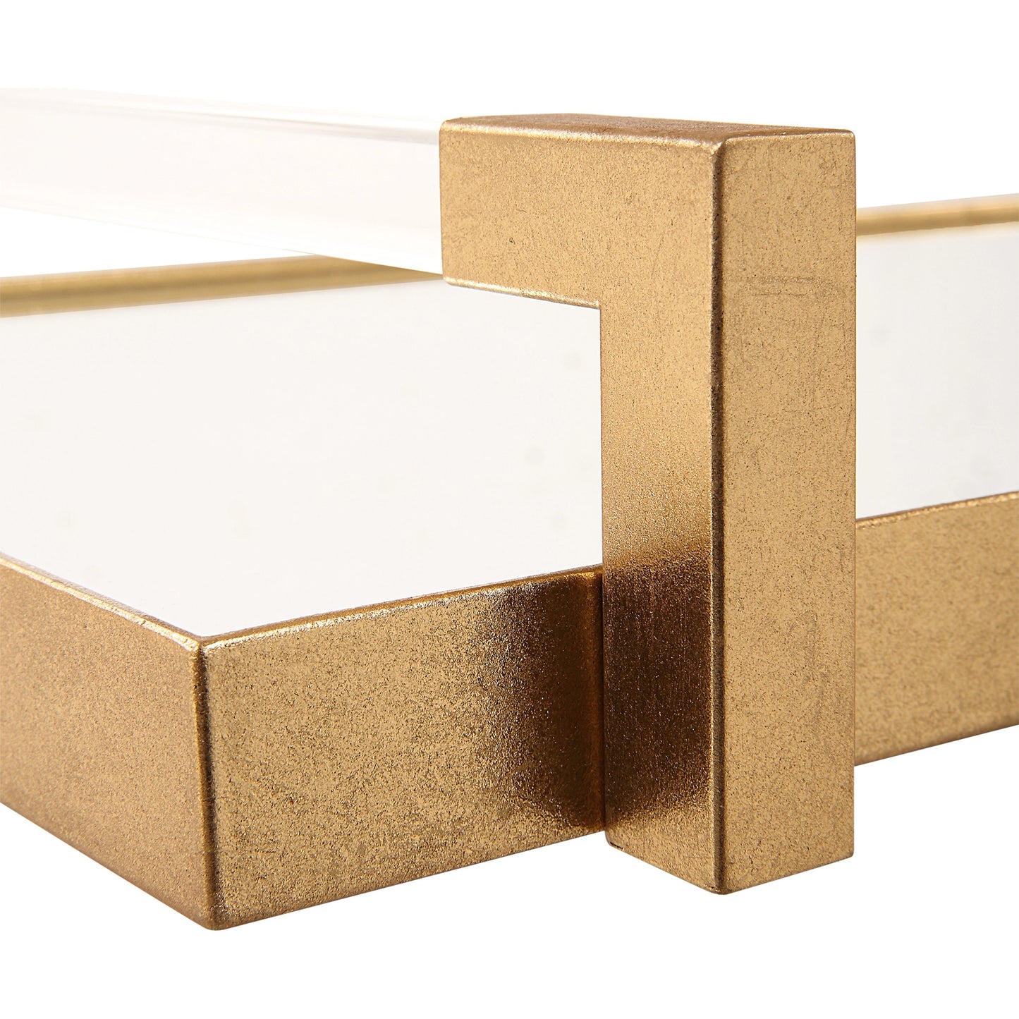 006 SI-2108096 | Closeup | Deki Tray by Uttermost in gold. Made from iron, mirror, acrylic in a modern style.