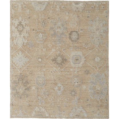 Grafton Traditional Ikat Rug - 69F8F by Feizy in tan, gray, ivory. Made from wool in a unique style.