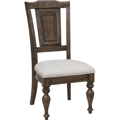 Woodbury Wooden Side Chair by Pulaski Furniture in cowboy boots brown. Made from rubberwood in a traditional style.