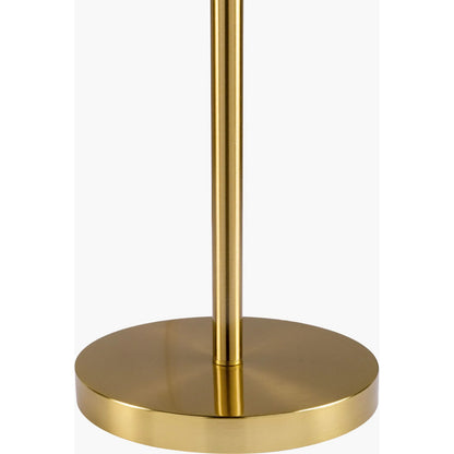 Arcane Floor Lamp by Livabliss in body: metallic - brass, base: metallic - brass, shade: white, cord: translucent and platedplated. Made from iron, cotton, polystyrene in a modern style.
