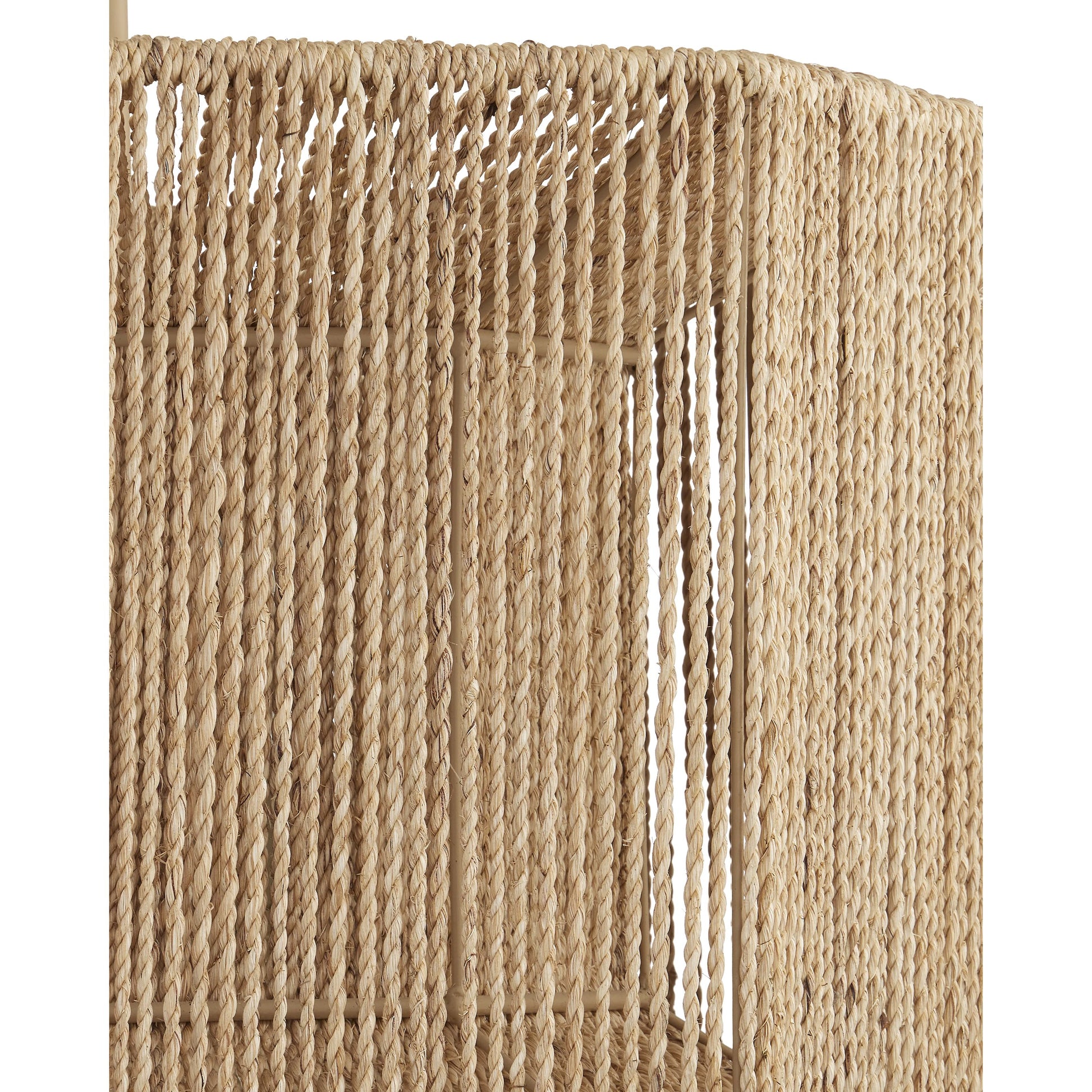 Mereworth Rope Chandelier by Currey and Company in beige, natural. Made from wrought iron, abaca rope in a coastal style.