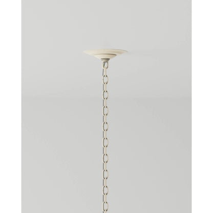 Calliope Chandelier by Currey and Company in coco cream. Made from wrought iron in a modern style.