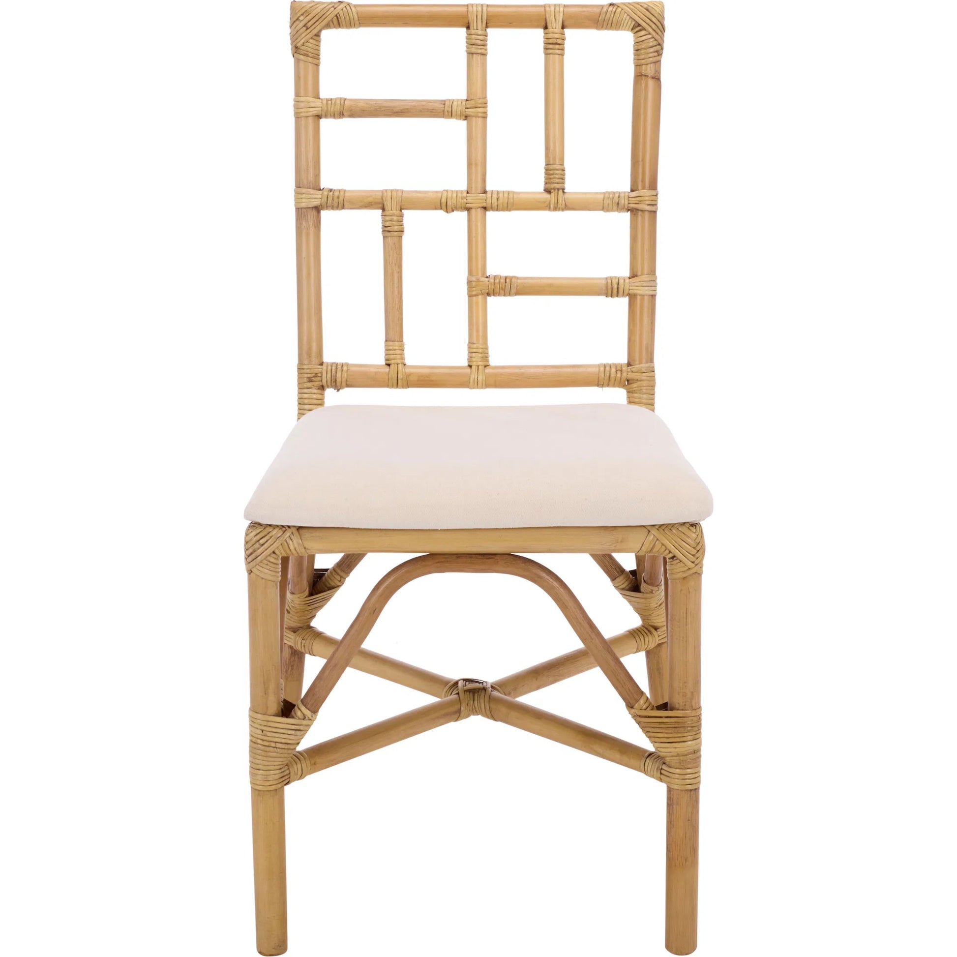 Dudley Accent Chair with Cushion (Set of 2) by HedgeApple Essentials. Made from rattan, 60% cotton, 40% polyester in a unique style.