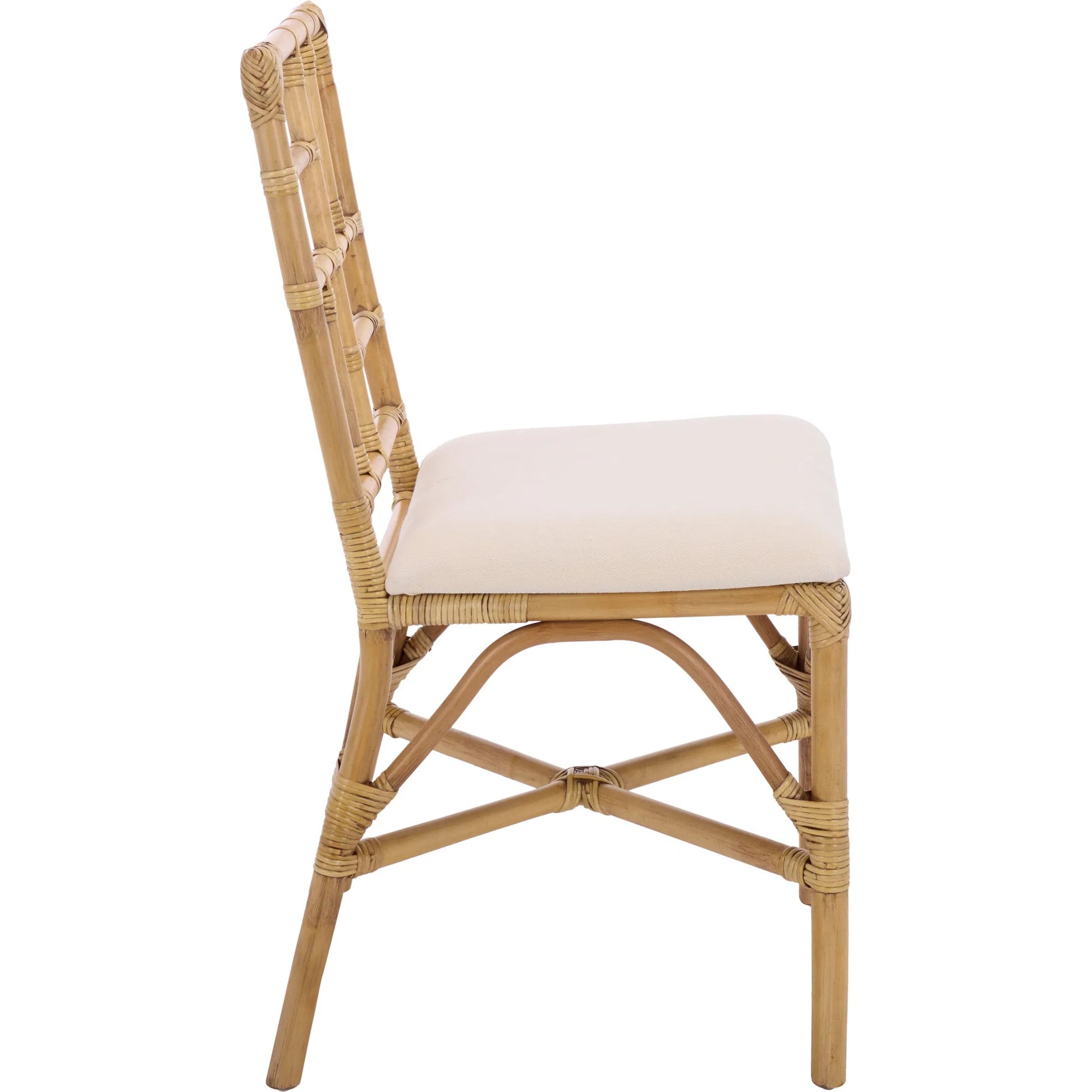 Dudley Accent Chair with Cushion (Set of 2) by HedgeApple Essentials. Made from rattan, 60% cotton, 40% polyester in a unique style.