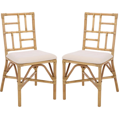 Dudley Accent Chair with Cushion (Set of 2) by HedgeApple Essentials. Made from rattan, 60% cotton, 40% polyester in a unique style.