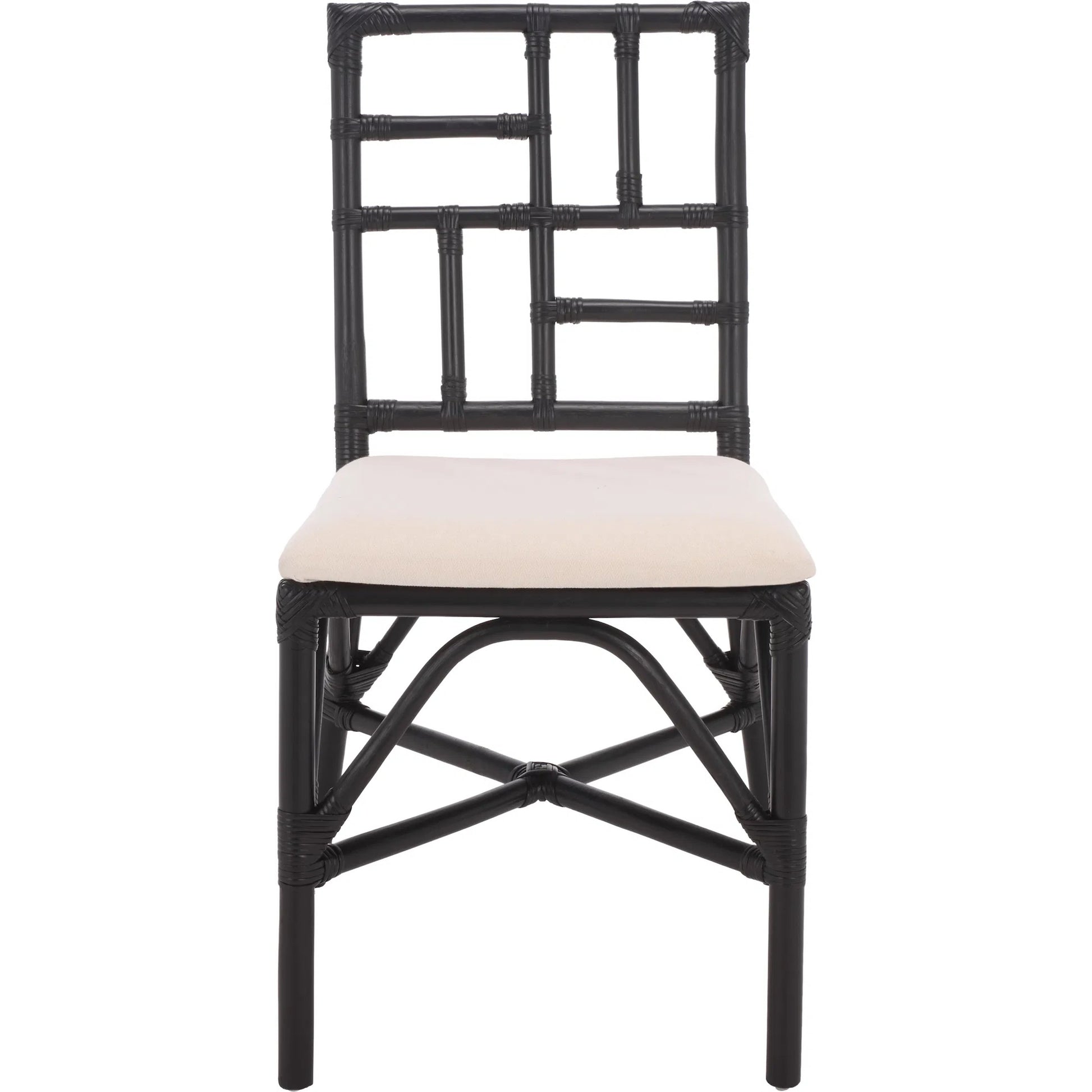 Dudley Accent Chair with Cushion (Set of 2) by HedgeApple Essentials. Made from rattan, 60% cotton, 40% polyester in a unique style.