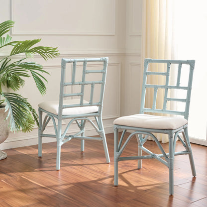 Dudley Accent Chair with Cushion (Set of 2) by HedgeApple Essentials. Made from rattan, 60% cotton, 40% polyester in a unique style.