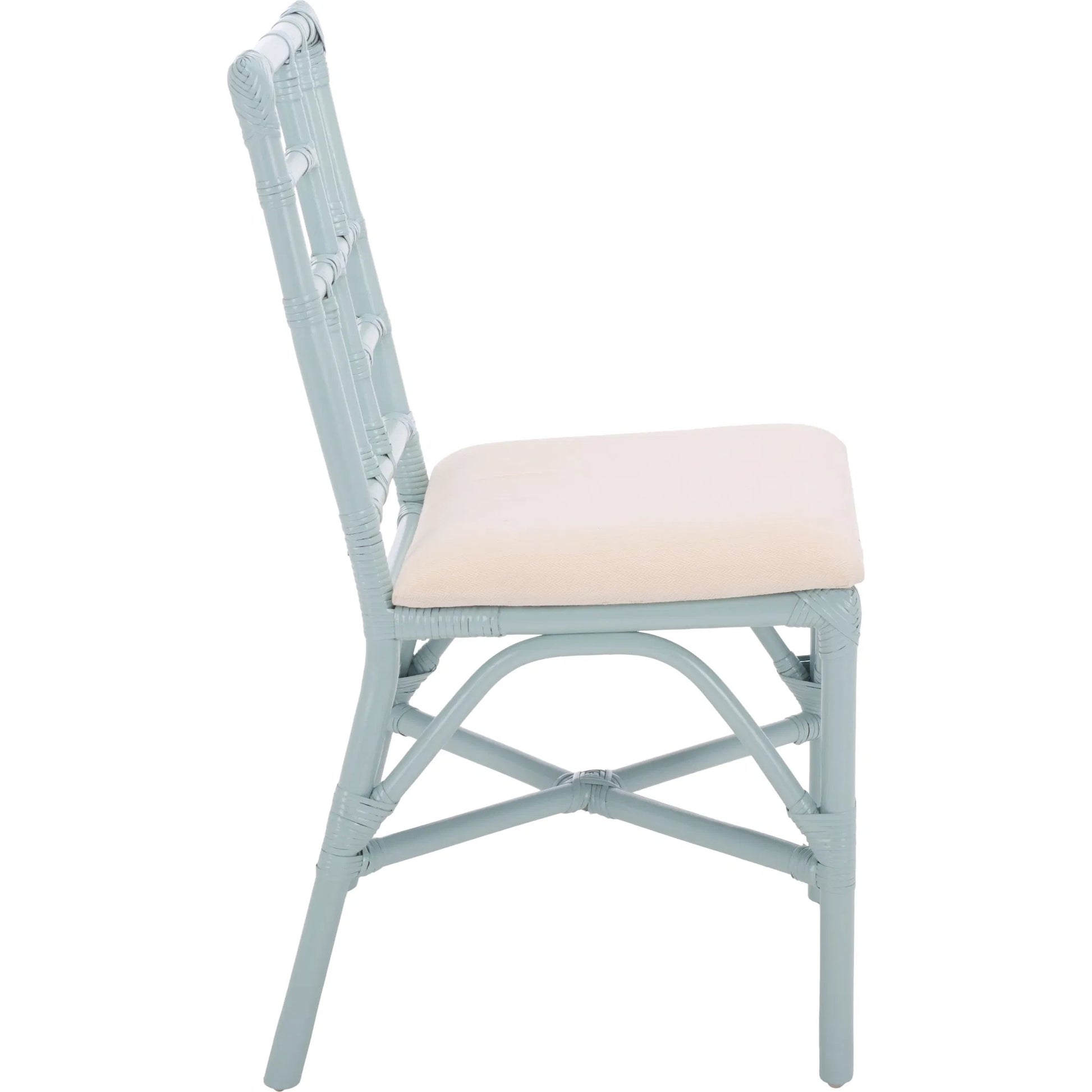 Dudley Accent Chair with Cushion (Set of 2) by HedgeApple Essentials. Made from rattan, 60% cotton, 40% polyester in a unique style.