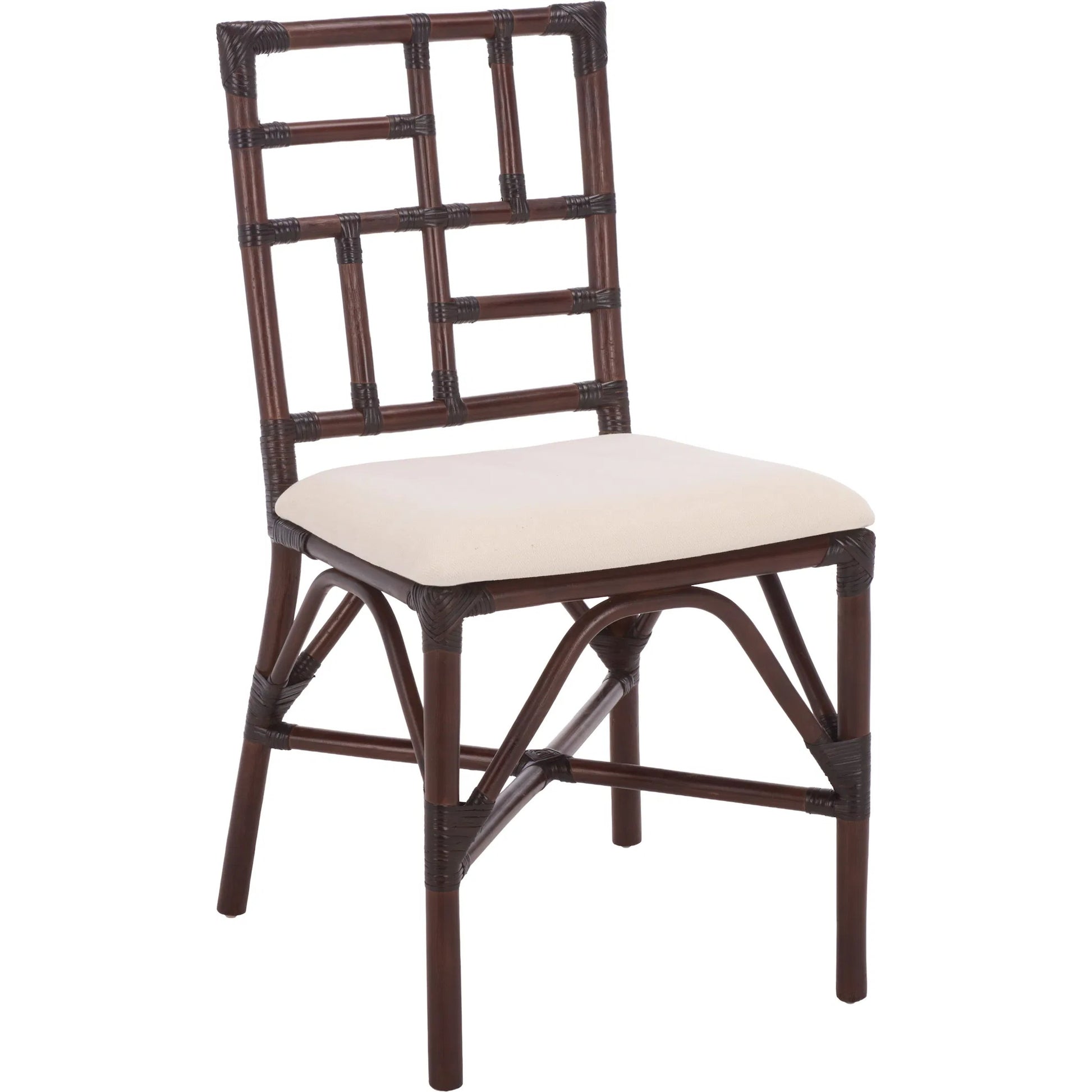 Dudley Accent Chair with Cushion (Set of 2) by HedgeApple Essentials. Made from rattan, 60% cotton, 40% polyester in a unique style.