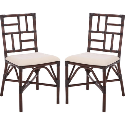 Dudley Accent Chair with Cushion (Set of 2) by HedgeApple Essentials. Made from rattan, 60% cotton, 40% polyester in a unique style.