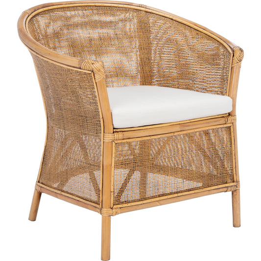 Hansford Accent Chair by HedgeApple Essentials in honey brown, white. Made from unique in a coastal style.