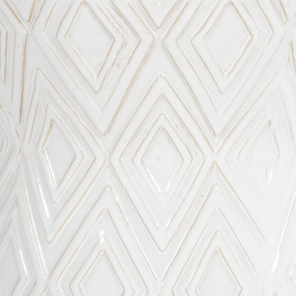 Cali Indoor/Outdoor by Surya in white and glazedglazed. Made from top: ceramic, base: ceramic in a modern style.