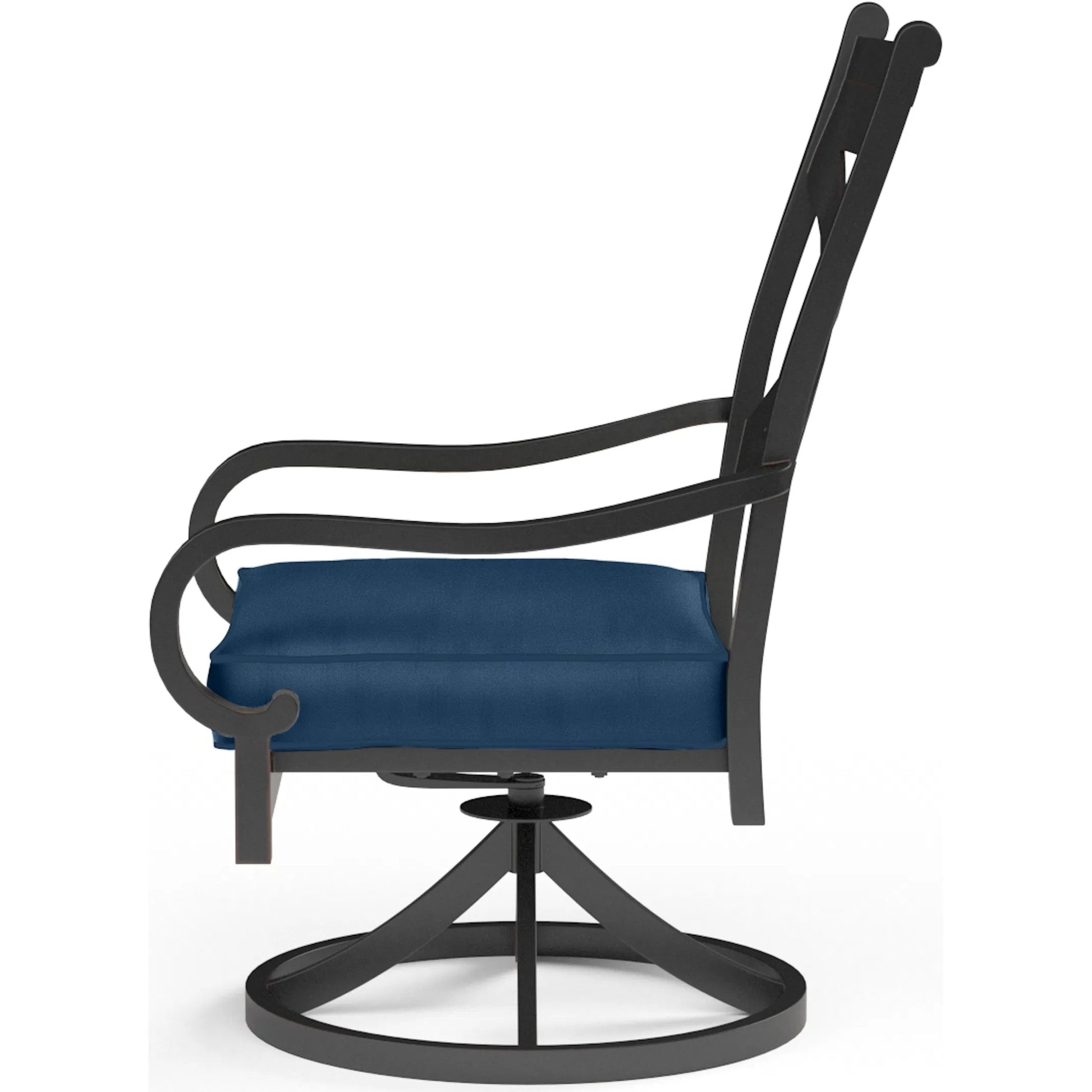 Monterey Outdoor Swivel Dining Chair by Sunset West in browns. Made from aluminum in a cottage & farmhouse style.