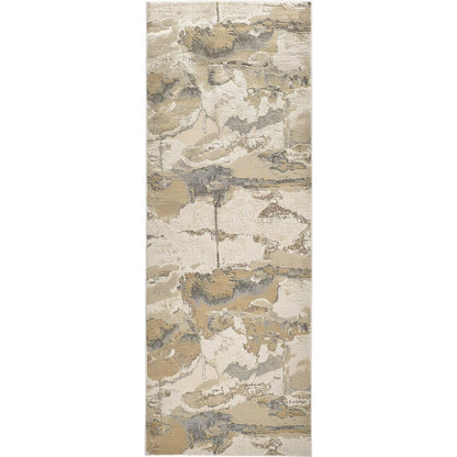 Aura Rug - 3737F by Feizy in gray, ivory, gold. Made from polyester, polypropylene in a unique style.