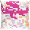 Magenta, Cream, Orange, Light Blue / Down Feather / 18" x 18"