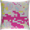 Light Green, Fuchsia, Aqua / Down Feather / 18" x 18"