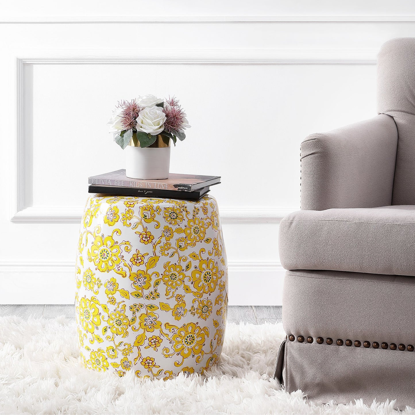 002 SI-1793165 | Lifestyle | Cibola Garden Stool by HedgeApple Essentials in yellow. Made from unique in a modern style.