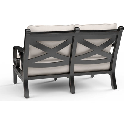 Monterey Outdoor Loveseat by Sunset West in browns. Made from aluminum in a cottage & farmhouse style.