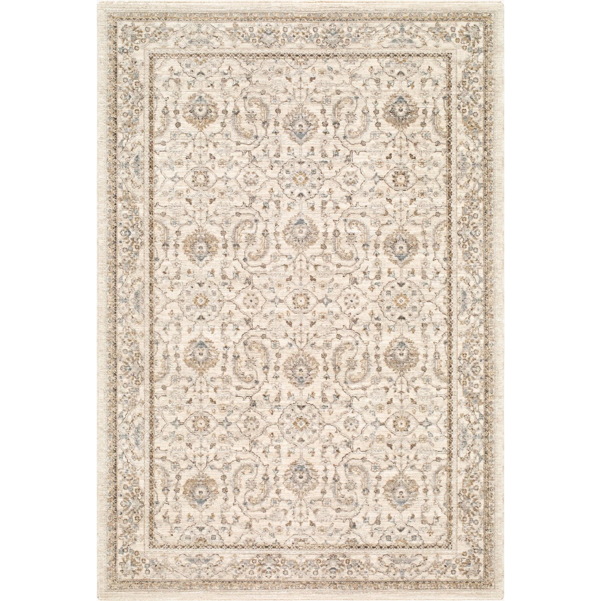 Arda ACZ-2301 Rug by Livabliss in light gray, taupe, olive, medium gray, dark brown. Made from polyester in a unique style.