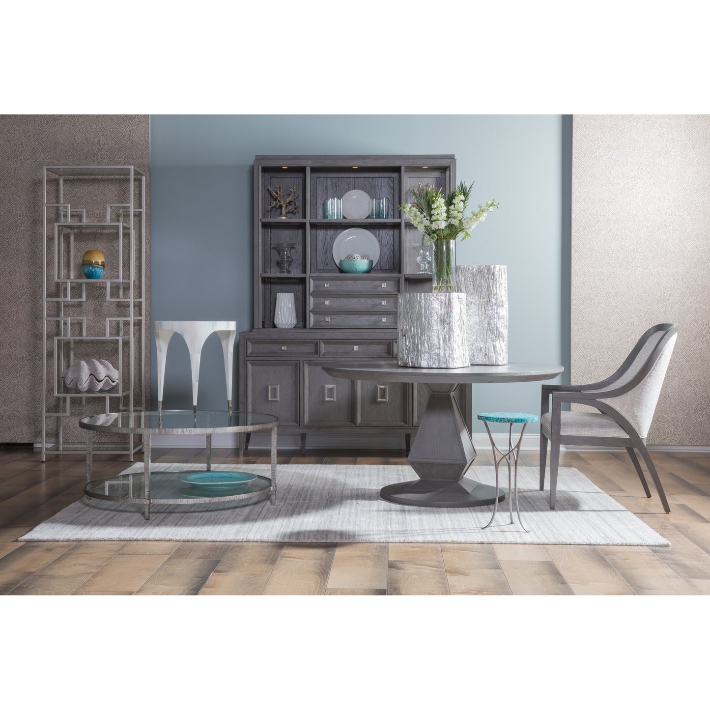 007 SR-834154 | Lifestyle | Appellation Round Dining Table by Artistica Home. Made from unique in a transitional style.
