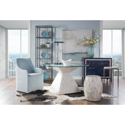 Bello Drum Table by Artistica Home in white, gray bone. Made from unique in a modern style.