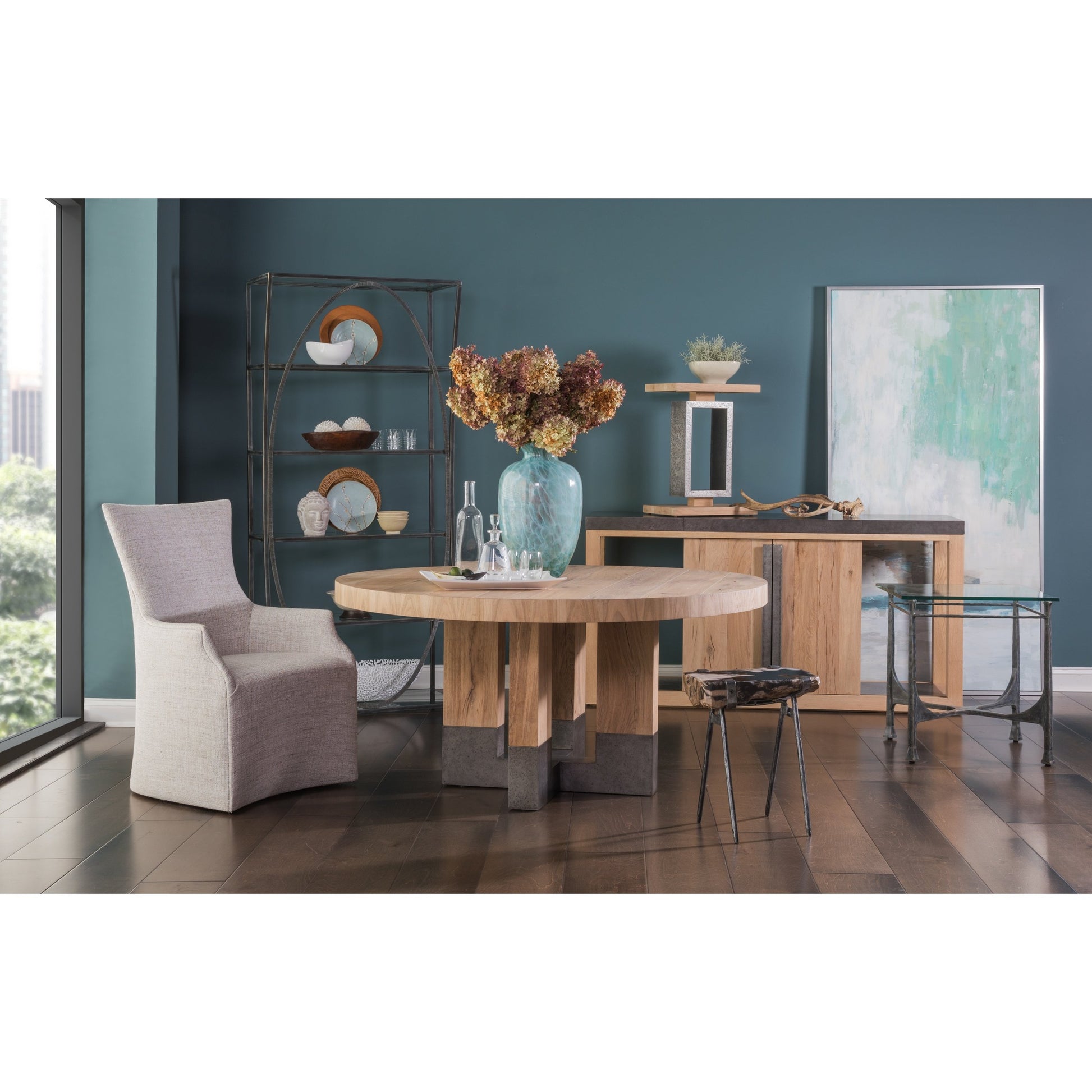 Verite Spot Table by Artistica Home in natural, antiqued gun metal. Made from unique in a modern style.