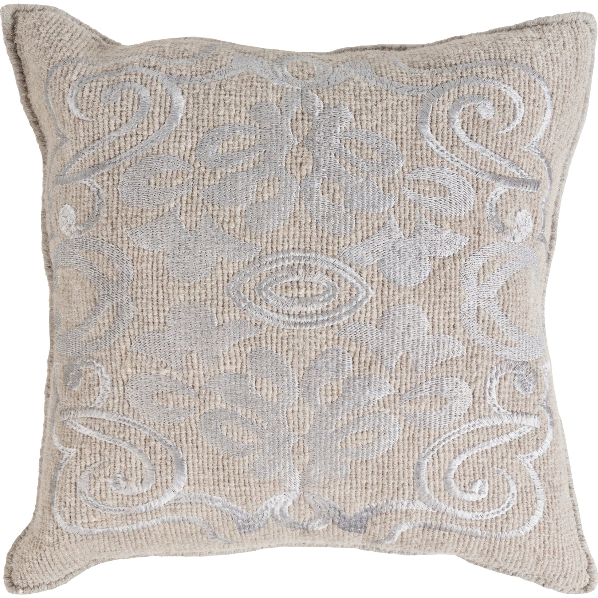 Adeline Pillow - 18800 by Surya in gray, slate. Made from front: 100% wool in a modern style.