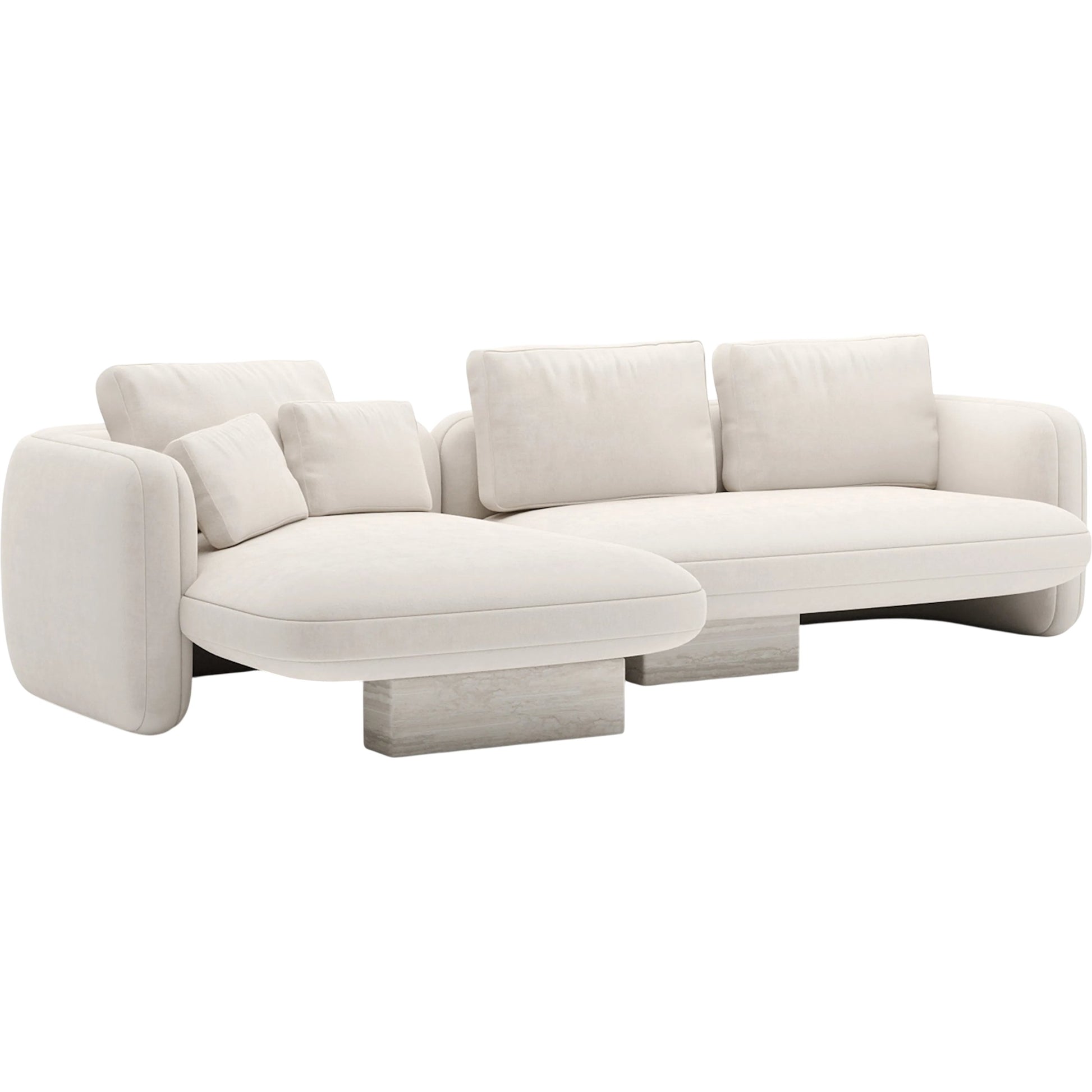 Overlap Chaise Sectional by Caracole in whisper of gold. Made from stone in a transitional style.